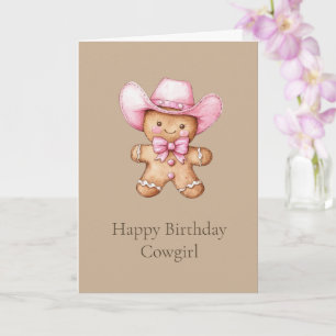 Happy Gingerbread Cowgirl Birthday Karte