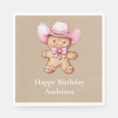 Happy Gingerbread Cowgirl Serviette (Vorderseite)