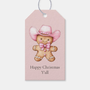 Happy Gingerbread Cowgirl Weihnachten Geschenkanhänger