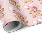 Happy Gingerbread Cowgirl Weihnachten Geschenkpapier (Rolleneckpunkt)