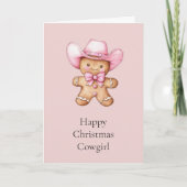 Happy Gingerbread Cowgirl Weihnachten Karte (Vorderseite)