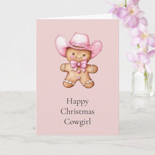 Happy Gingerbread Cowgirl Weihnachten Karte (Orchidee)