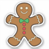 Happy Gingerbread Man Aufkleber (Vorderseite)
