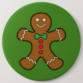 Happy Gingerbread Man Button (Vorderseite)