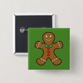 Happy Gingerbread Man Button (Vorne & Hinten)