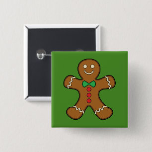 Happy Gingerbread Man Button