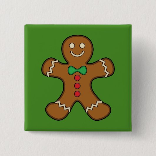 Happy Gingerbread Man Button (Vorderseite)