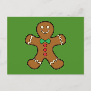 Happy Gingerbread Man Feiertagspostkarte