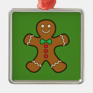 Happy Gingerbread Man Ornament Aus Metall