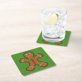 Happy Gingerbread Man Rechteckiger Pappuntersetzer (Vor Ort)