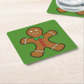 Happy Gingerbread Man Rechteckiger Pappuntersetzer (angewinkelt)