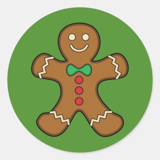 Happy Gingerbread Man Runder Aufkleber (Vorderseite)