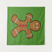 Happy Gingerbread Man Wandteppich (Vorderseite (Horizontal))