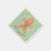 Happy Gingerbread Mann Frohe Weihnachten Serviette (Ecke)