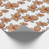 Happy Gingerbread Men Geschenkpapier (Ecke)