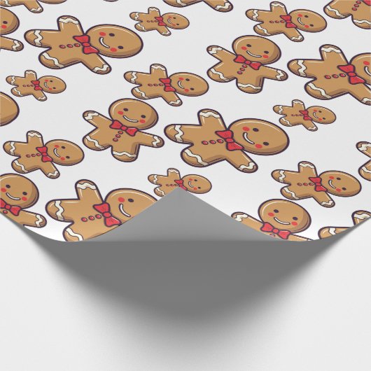 Happy Gingerbread Men Geschenkpapier (Ecke)