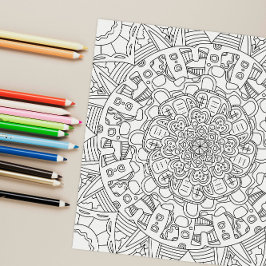 Happy Gingerbreads: Detaillierte Farbseite Poster