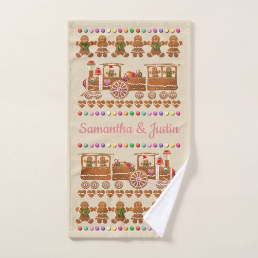 Happy Gingerbrot Cookies Badhandtuch Set (Handtuch)