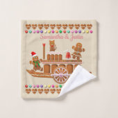 Happy Gingerbrot Cookies Badhandtuch Set (Waschlappen)