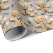Happy Gingerbrot Cookies Weihnachtsgebäck Geschenkpapier (Rolleneckpunkt)