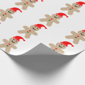 Happy Gingerbrot Mann mit einer Weihnachtsmannmütz Geschenkpapier (Ecke)