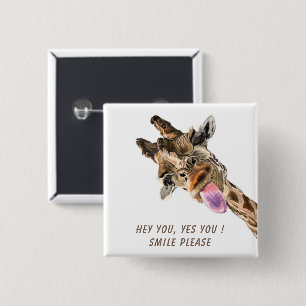 Happy Giraffe Button - Benutzerdefinierter Text
