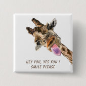 Happy Giraffe Button - Benutzerdefinierter Text (Vorderseite)