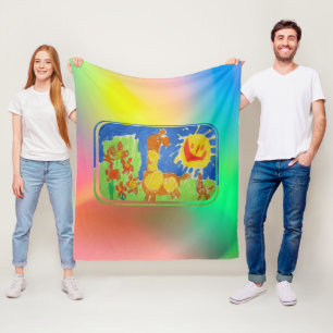 Happy Giraffe Fleecedecke