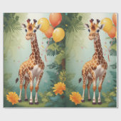 Happy Giraffe & Geschenke im Dschungel | Schleifpa Geschenkpapier (Flach)