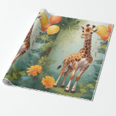 Happy Giraffe & Geschenke im Dschungel | Schleifpa Geschenkpapier (Ungerollt)