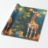 Happy Giraffe mit Geschenken | Schleifpapier Geschenkpapier (Ungerollt)