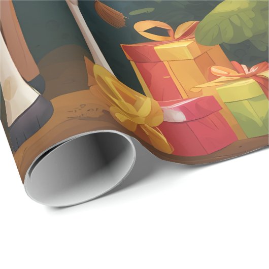 Happy Giraffe mit Geschenken | Schleifpapier Geschenkpapier (Rolleneckpunkt)