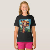 Happy Giraffe Pixel Art T - Shirt (Vorne ganz)