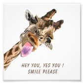 Happy Giraffe Tongue Out Funny Foto Print (Vorne)