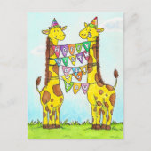 Happy Giraffes Birthday Postkarte (Vorderseite)