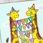 Happy Giraffes Birthday Postkarte
