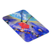 Happy Girl and Birds Magnet - Malerei (Rechte Seite)