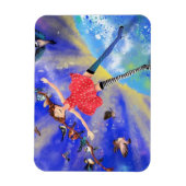 Happy Girl and Birds Magnet - Malerei (Vertikal)