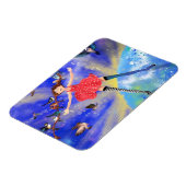 Happy Girl and Birds Magnet - Malerei (Linke Seite)
