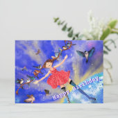 Happy Girl Birthday Card (Stehend Vorderseite)