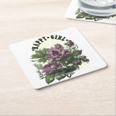 Happy Girl Blumendesign Rechteckiger Pappuntersetzer (angewinkelt)