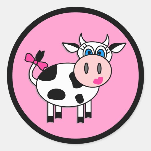 Happy Girl Cow Stickers (Vorderseite)