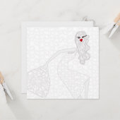 Happy Girl Dancing Coloring Card Karte (Vorderseite/Rückseite Beispiel)