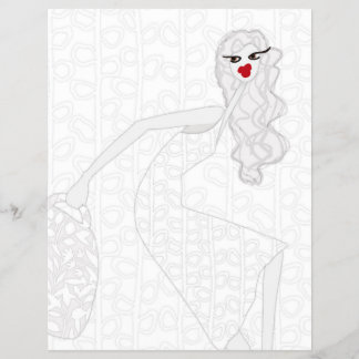 Happy Girl Dancing Coloring Flyer Paper
