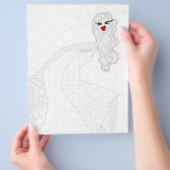 Happy Girl Dancing Coloring Flyer Paper (Hand)