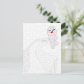 Happy Girl Dancing Coloring Postcard Postkarte (Stehend Vorderseite)