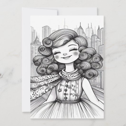 Happy Girl Dankeskarte (Vorderseite)