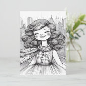 Happy Girl Dankeskarte (Stehend Vorderseite)