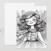 Happy Girl Dankeskarte (Vorne/Hinten)