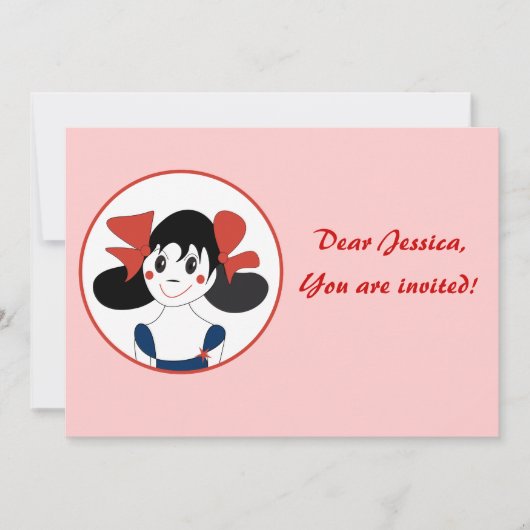 Happy Girl Einladung (Vorderseite)